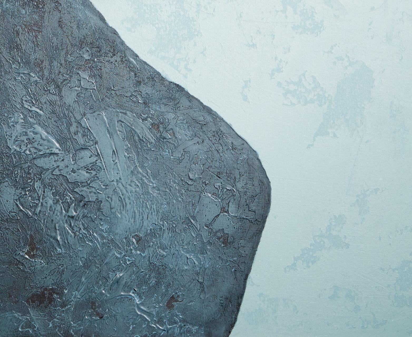 Pierres du XVIIIe siècle - XXIe siècle, contemporain, peinture abstraite, techniques mixtes - Bleu Landscape Painting par Jon Errazu