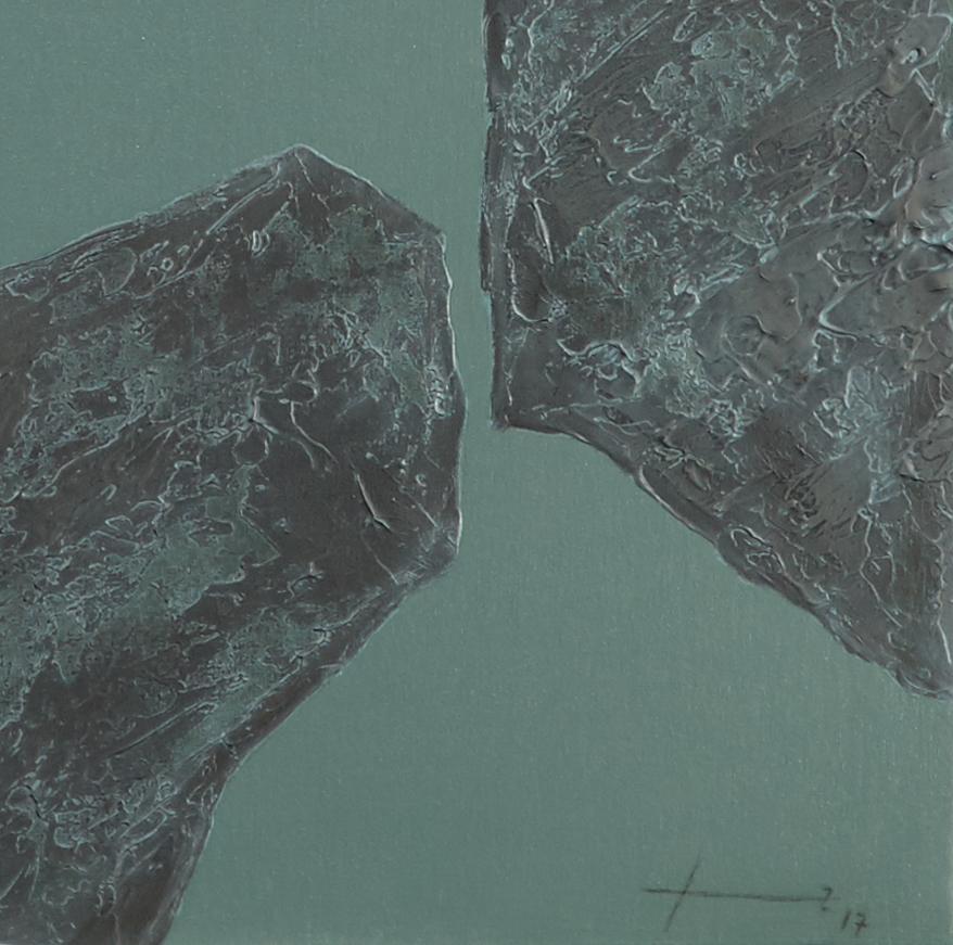 Abstract Painting di Jon Errazu - Stones XXII - 21° secolo, Contemporaneo, Pittura astratta, Tecnica mista