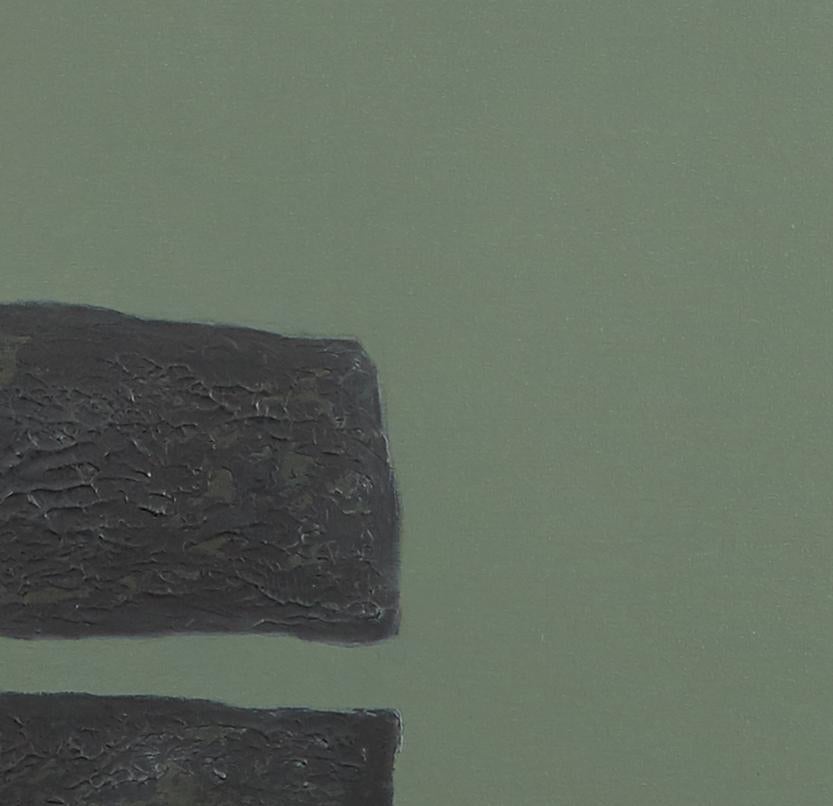 Stones XXIII - 21° Secolo, Contemporaneo, Pittura astratta, Tecnica mista - Abstract Painting Grigio di Jon Errazu