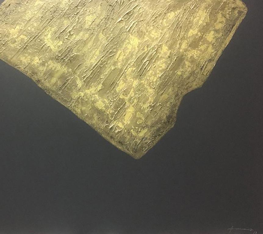 Stones XXVIII (II) - 21° secolo, Contemporaneo, Pittura astratta, Tecnica mista - Abstract Painting Nero di Jon Errazu