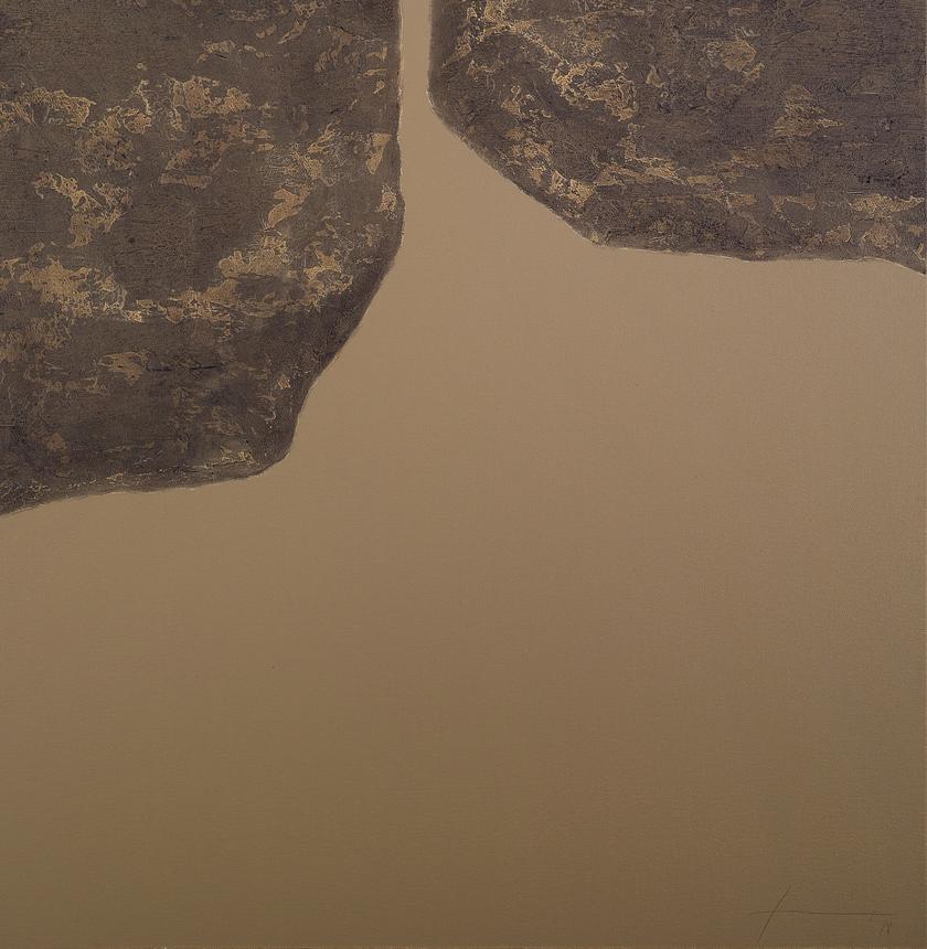 Stones XXXIV - 21e siècle, contemporain, peinture abstraite, techniques mixtes - Marron Abstract Painting par Jon Errazu