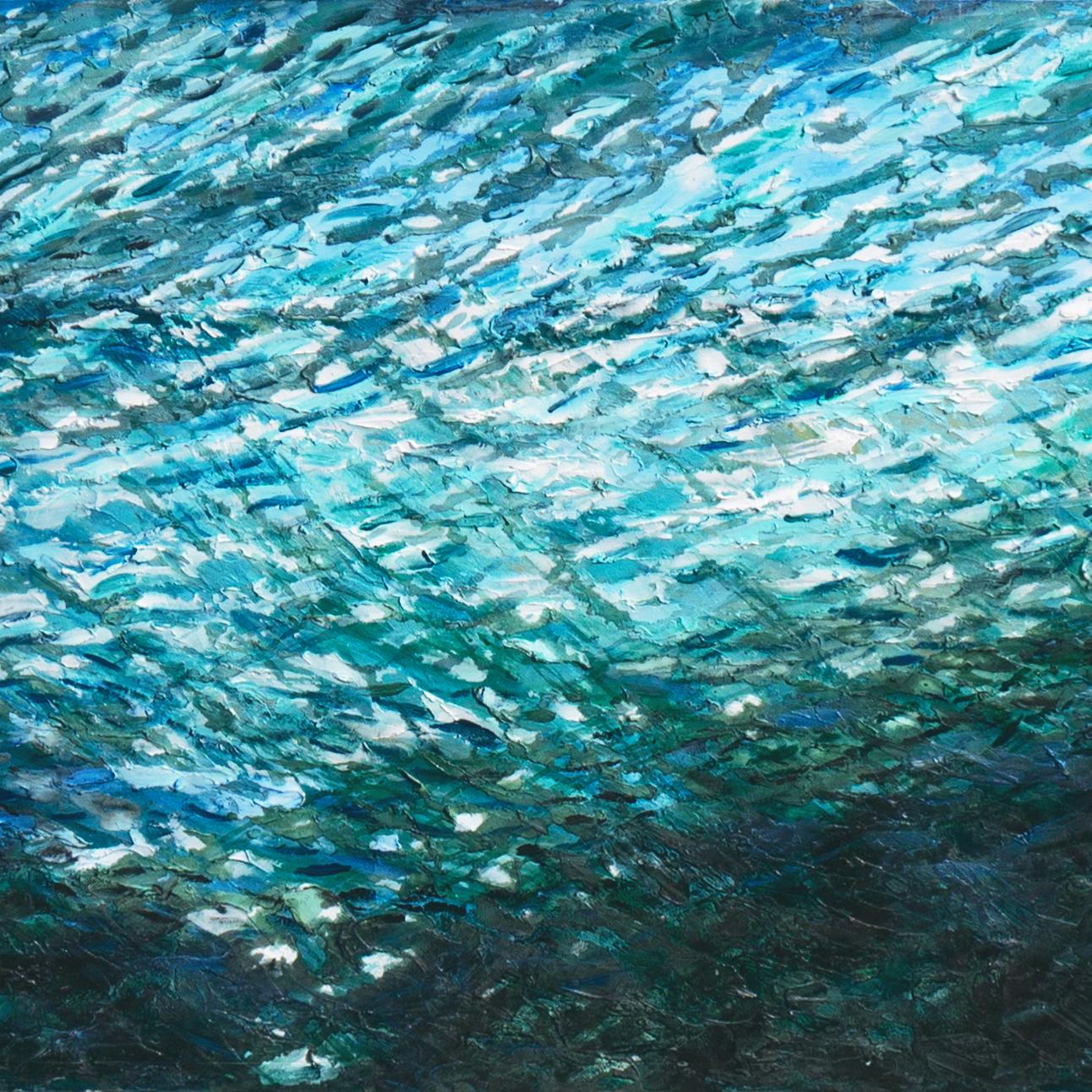 „Großer Ozean Abstrakt“, Transzendentalistisch, Marine, Scuba Diving, Untersee, Aqua – Painting von Jon Gariepy