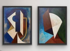 Rendezvous & Aesthete, diptych, original painting, abstract, contemporary