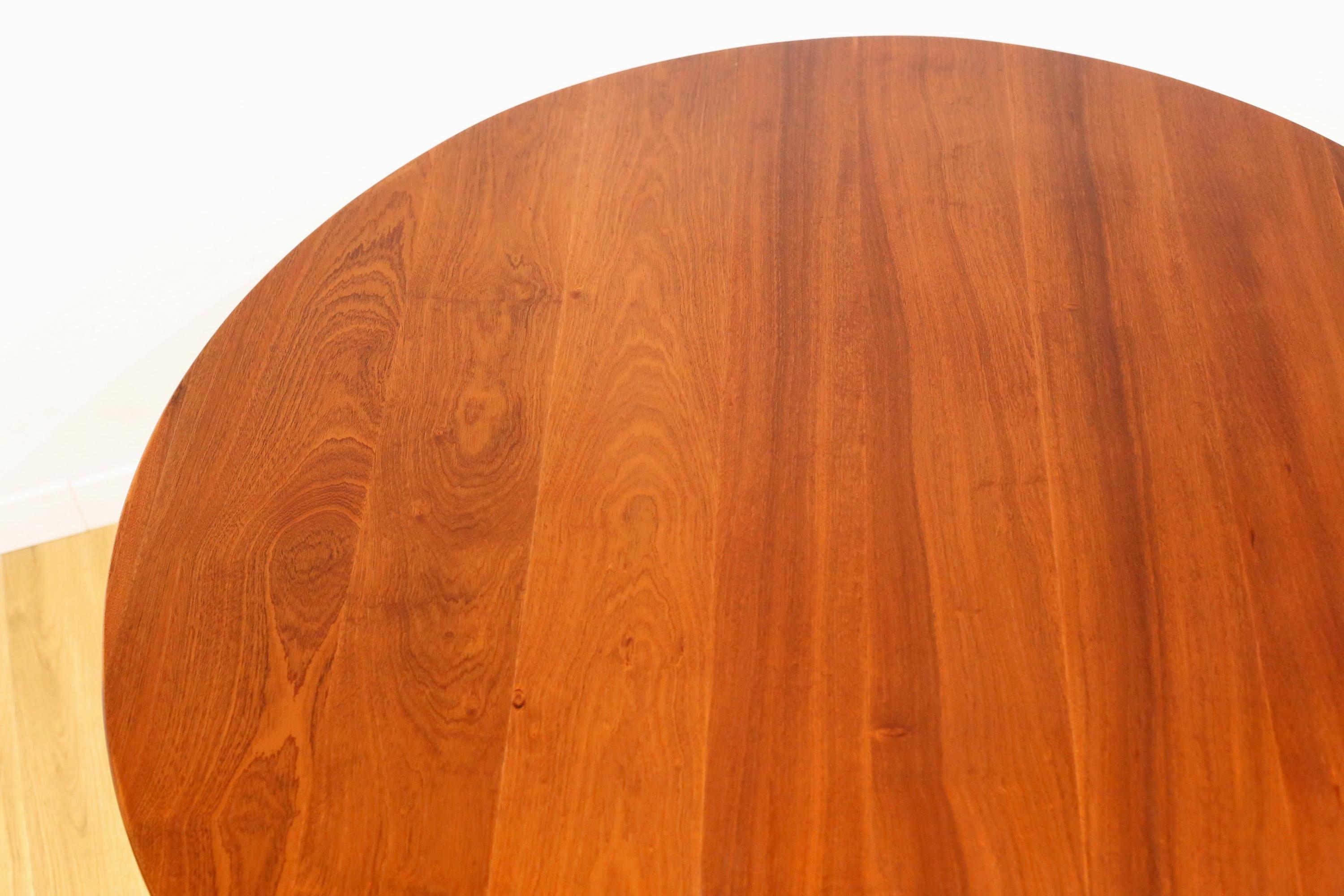 Wood Jon Jansen Solid Mahogany Tripod Dining Table.  For Sale
