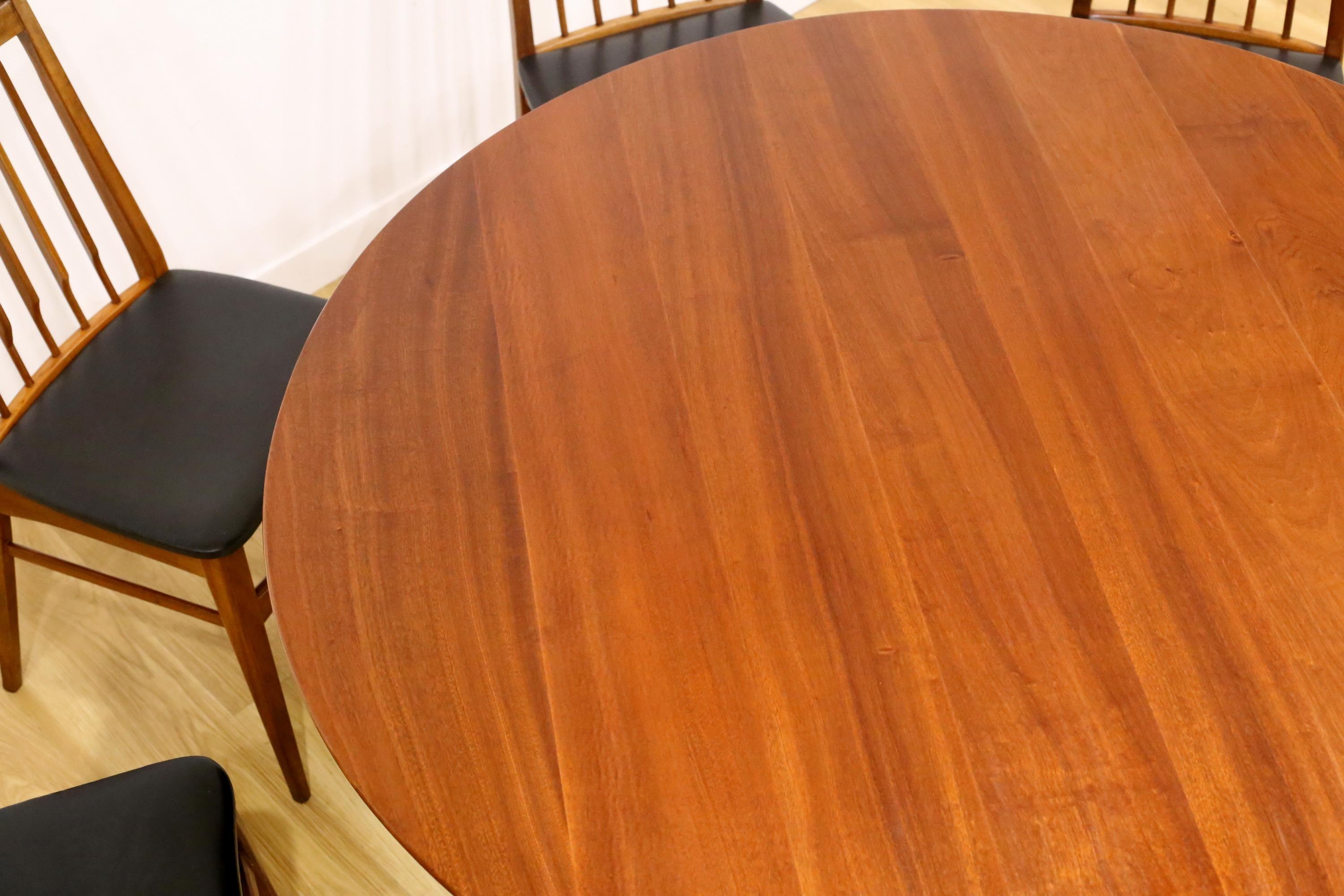 Mid-20th Century Jon Jansen Solid Mahogany Tripod Dining Table.  For Sale