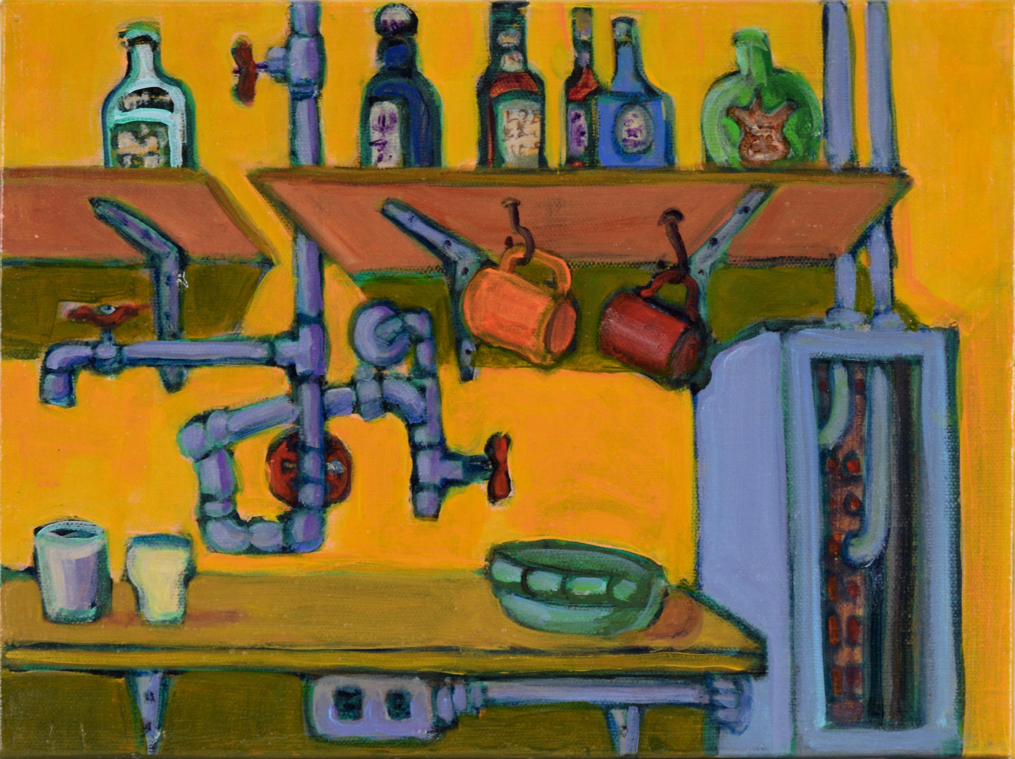 Interior Painting Jon Joaquin - "Kitchen" - Scène d'intérieur fauviste