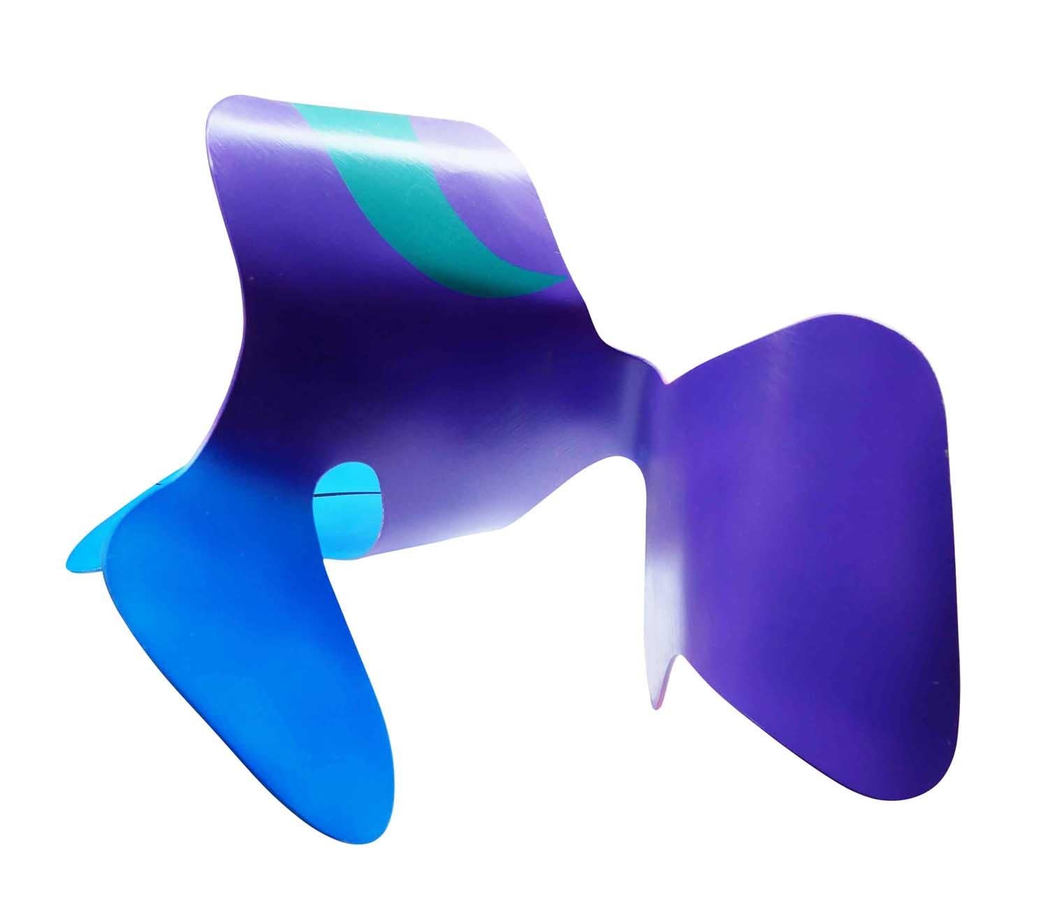 Rote, violette und blaue modernistische abstrakte biomorphe mobile Skulptur im Angebot 4