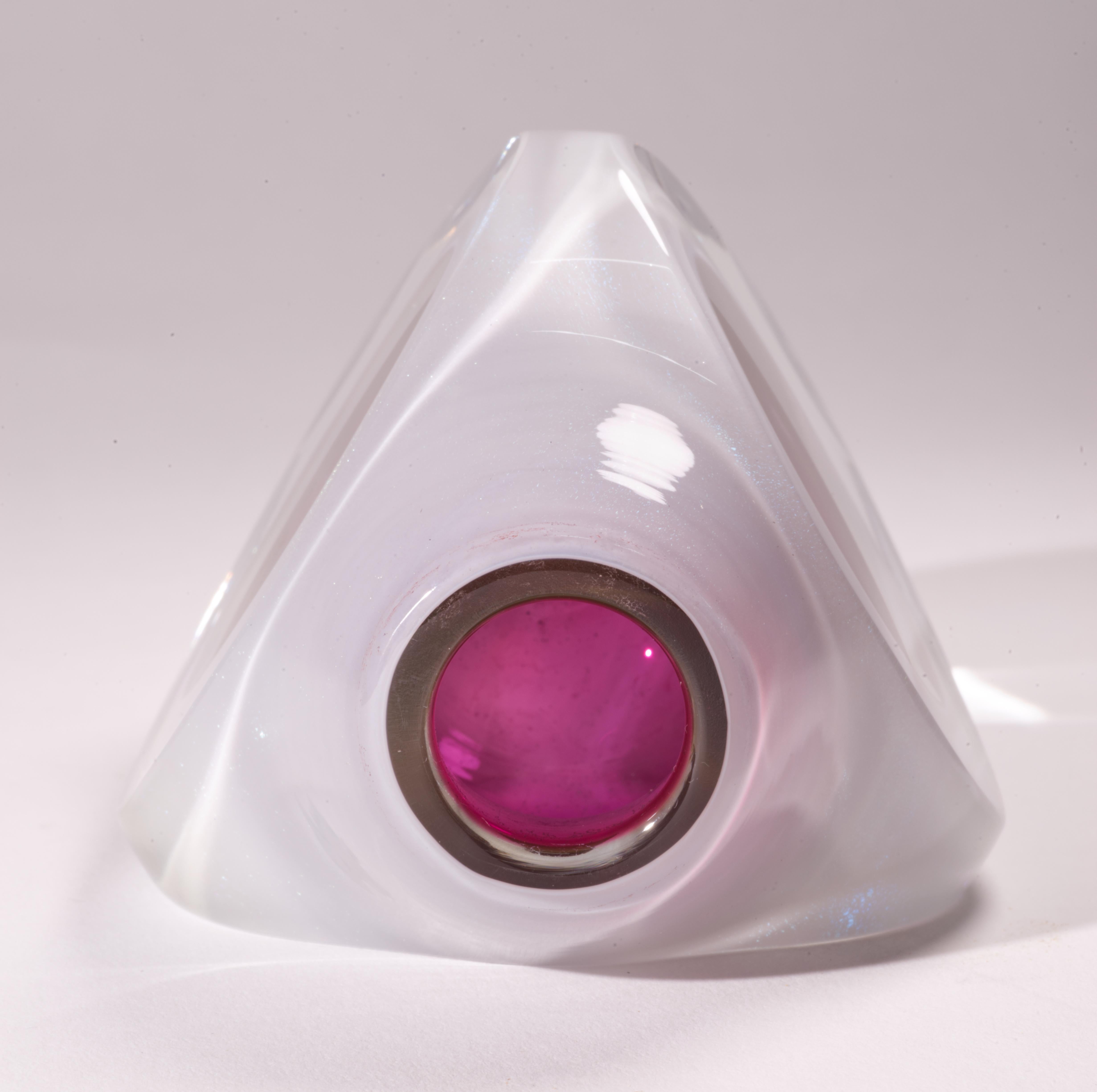 Jon Kuhn Vaso scultoreo Op-Art, vetro Studio A, 1982 in vendita 2