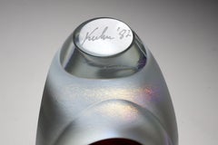Jon Kuhn Early Sculptural Op-Art Vase, American Art Studio Glass, 1982