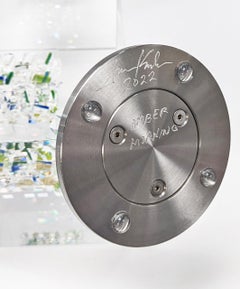 AMBER MORNING (CUBE GLASS SCULPTURE)