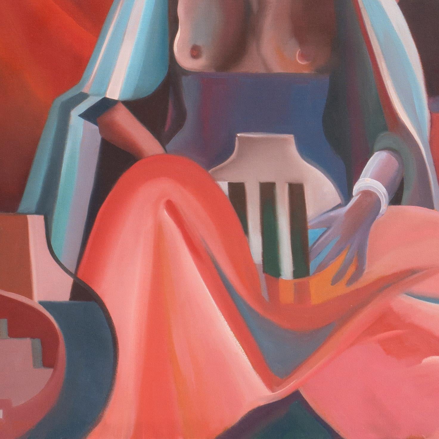 „Fifth Mesa Spirit“, Cherokee, Art Students League, New York, Mailand, Tucson, Öl (Moderne), Painting, von Jon Lightfoot