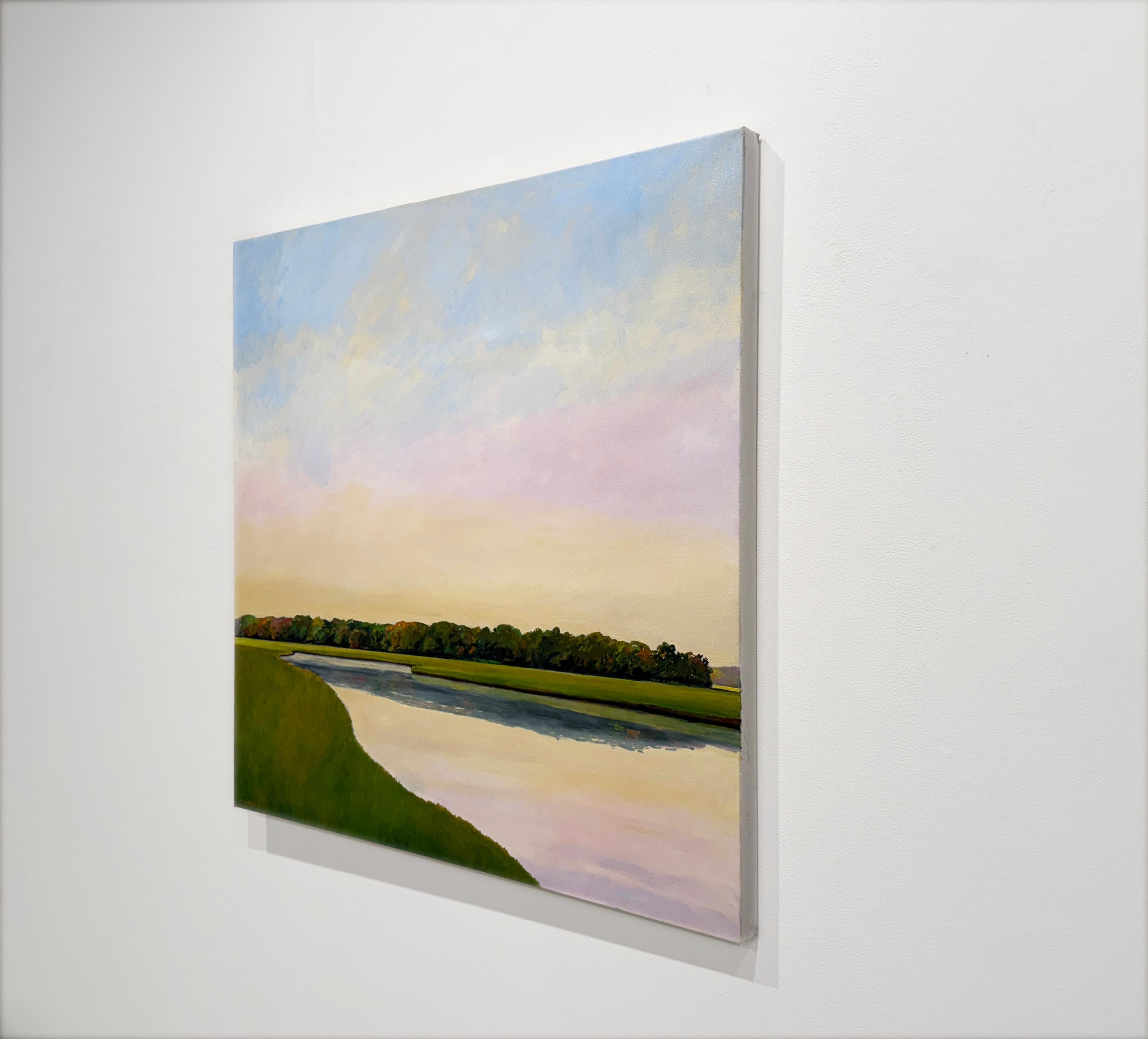AUTUMN MARSH (MARSH AT DUSK) - Realism, Sunset, Landscape - Contemporary Painting by Jon MacAdam