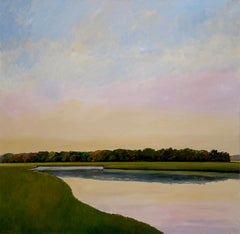 AUTUMN MARSH (MARSH AT DUSK) - Realism, Sunset, Landscape