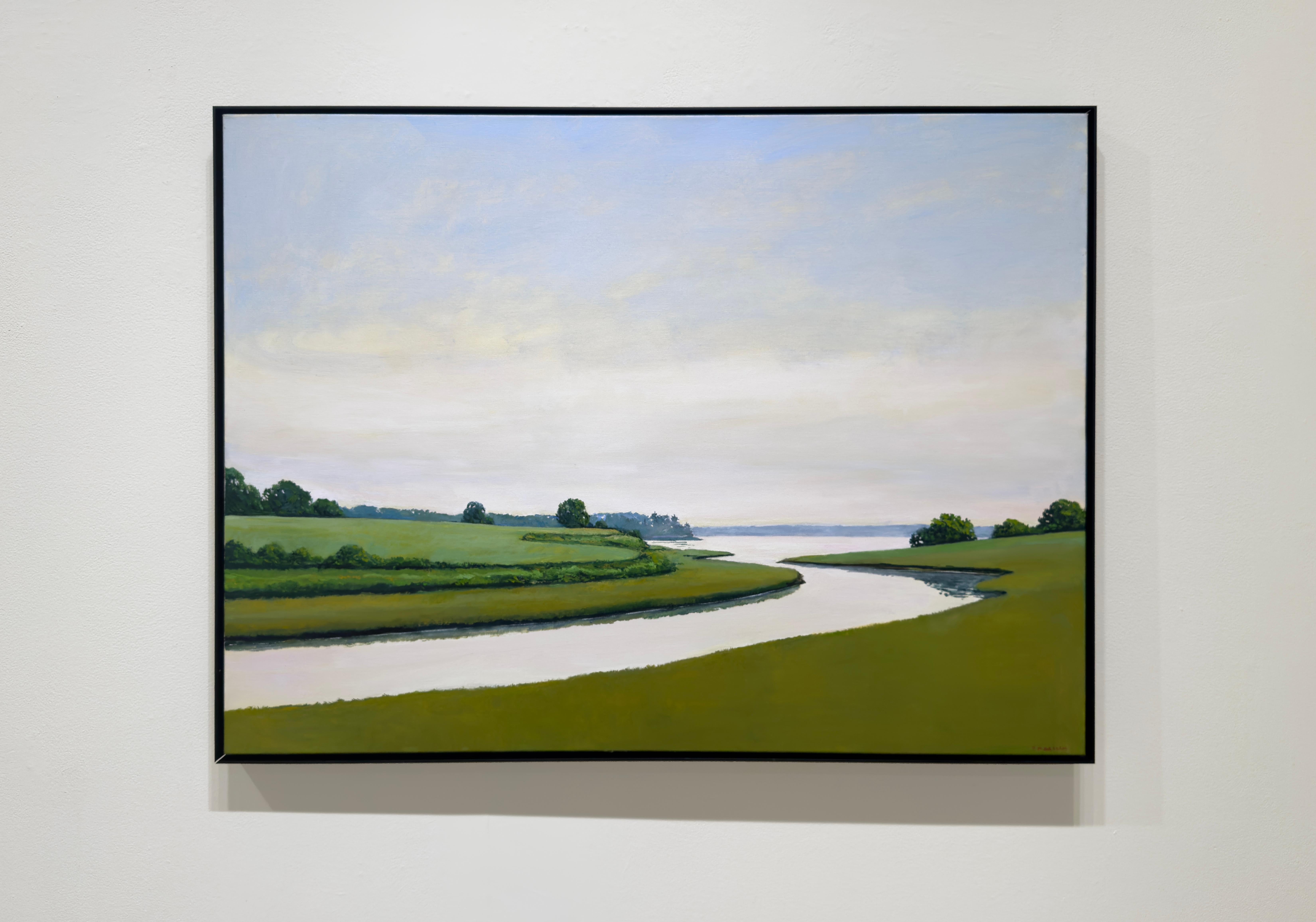 COASTLINE, MAINE - Landschaft, Realismus – Painting von Jon MacAdam