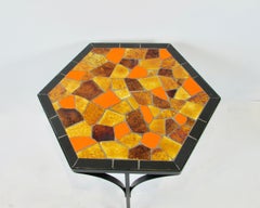 Jon Matin graduated Nest of Hexagonal Tile top Tables on Iron Base