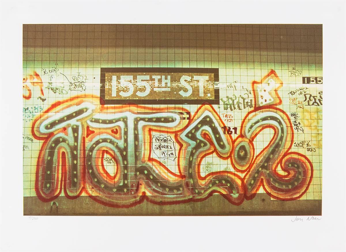 Jon Naar Color Photograph - Graffiti Art Photograph Silkscreen Print Subway Station NYC 1970s Pop Art