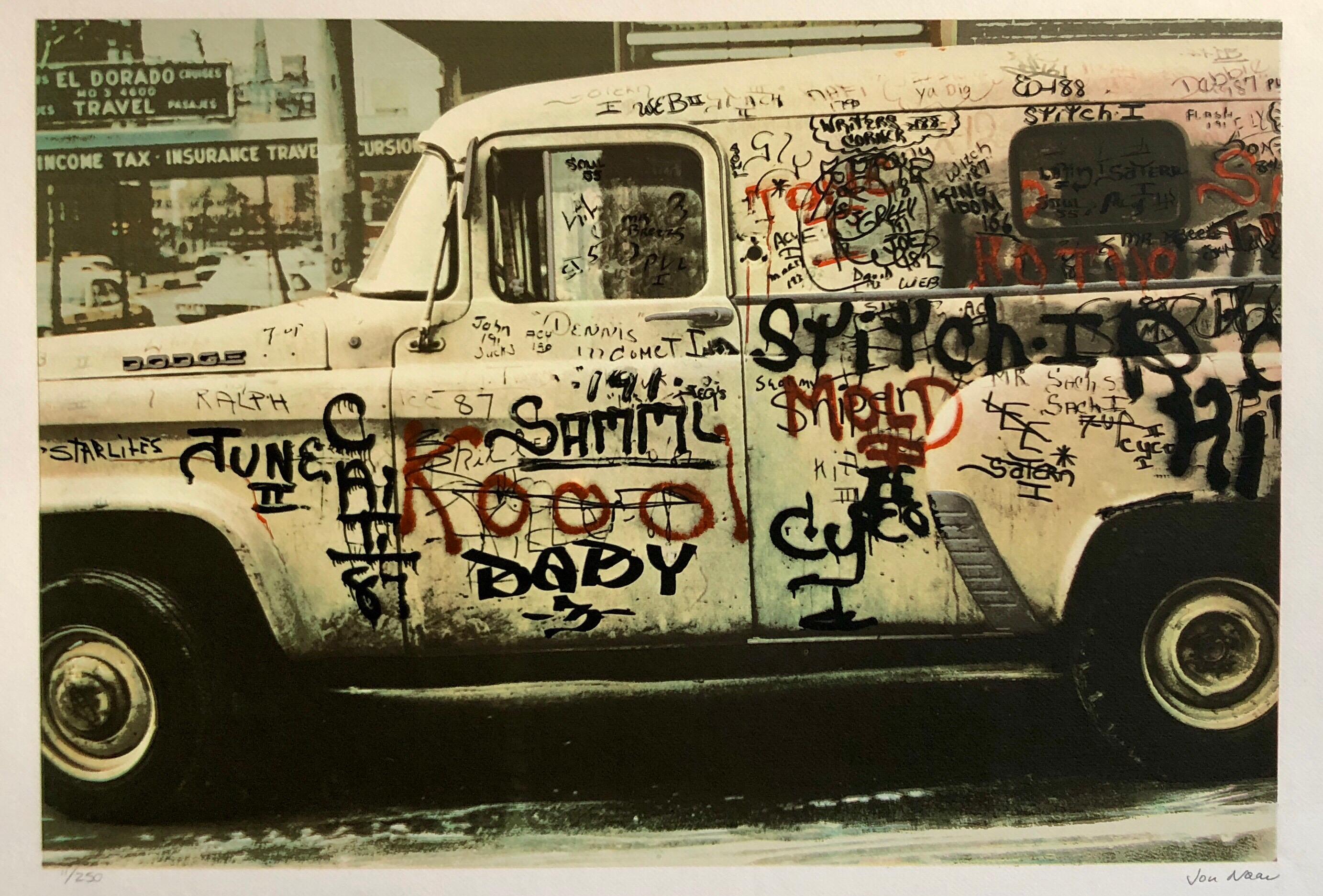 Jon Naar Abstract Print - Graffiti Art Photograph Silkscreen Print Truck New York City 1970s Pop Art