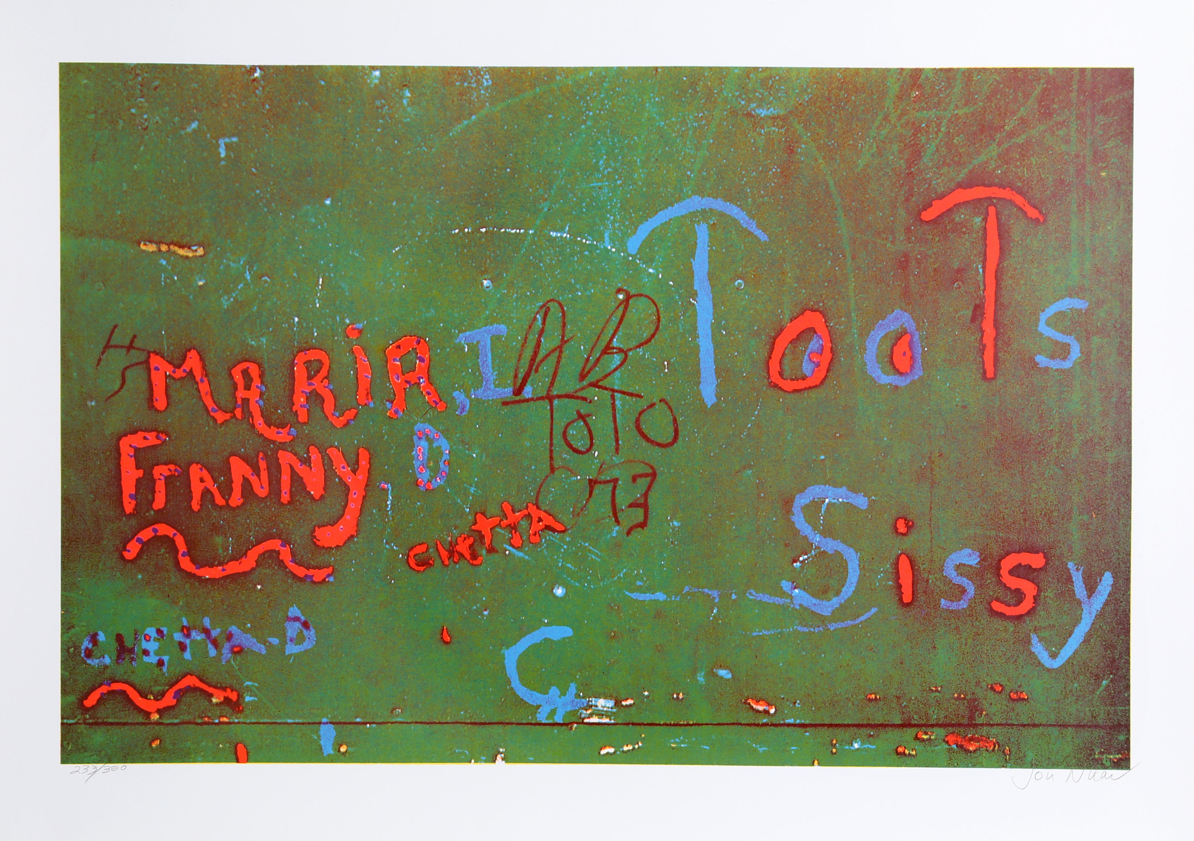 Künstler: Jon Naar
Portfolio: Der Glaube an Graffiti
Titel: Toots von Faith of Graffiti
Jahr: 1974
Medium: Serigraphie, signiert und nummeriert mit Bleistift
Auflage: 300
Größe: 24,5 x 34 Zoll

Gedruckt bei Circle Press, Chicago
Veröffentlicht von
