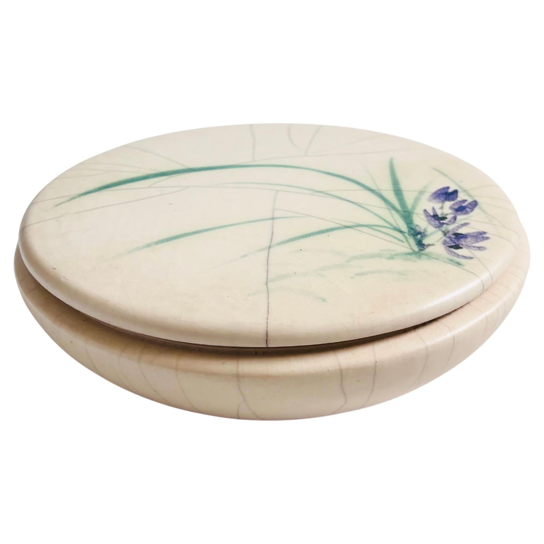 Jon Pacini Pottery Lidded Crocus Bowl, Hawaii For Sale
