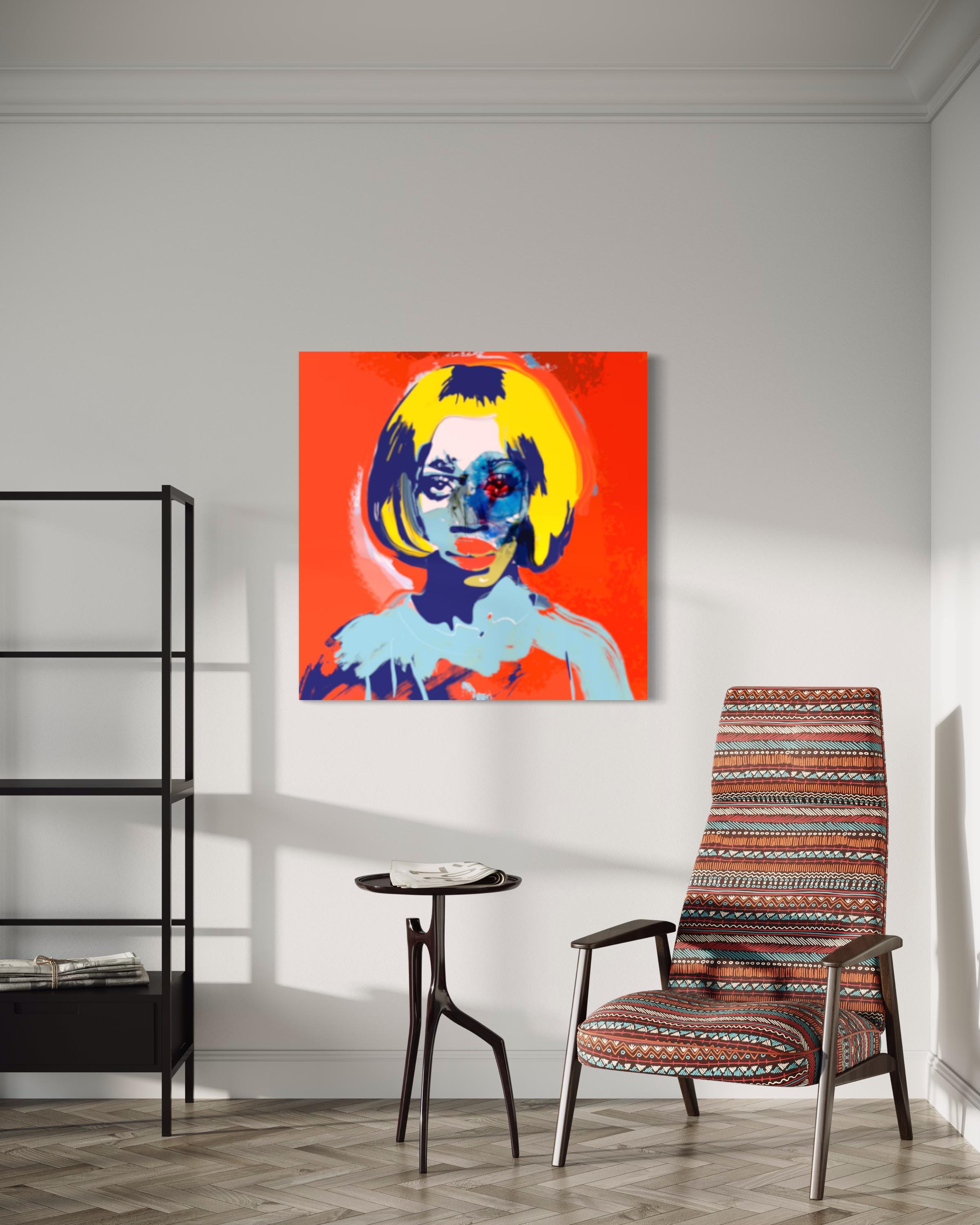 Smack My Bitch Up - Rouge Abstract Painting par Jon Pannier