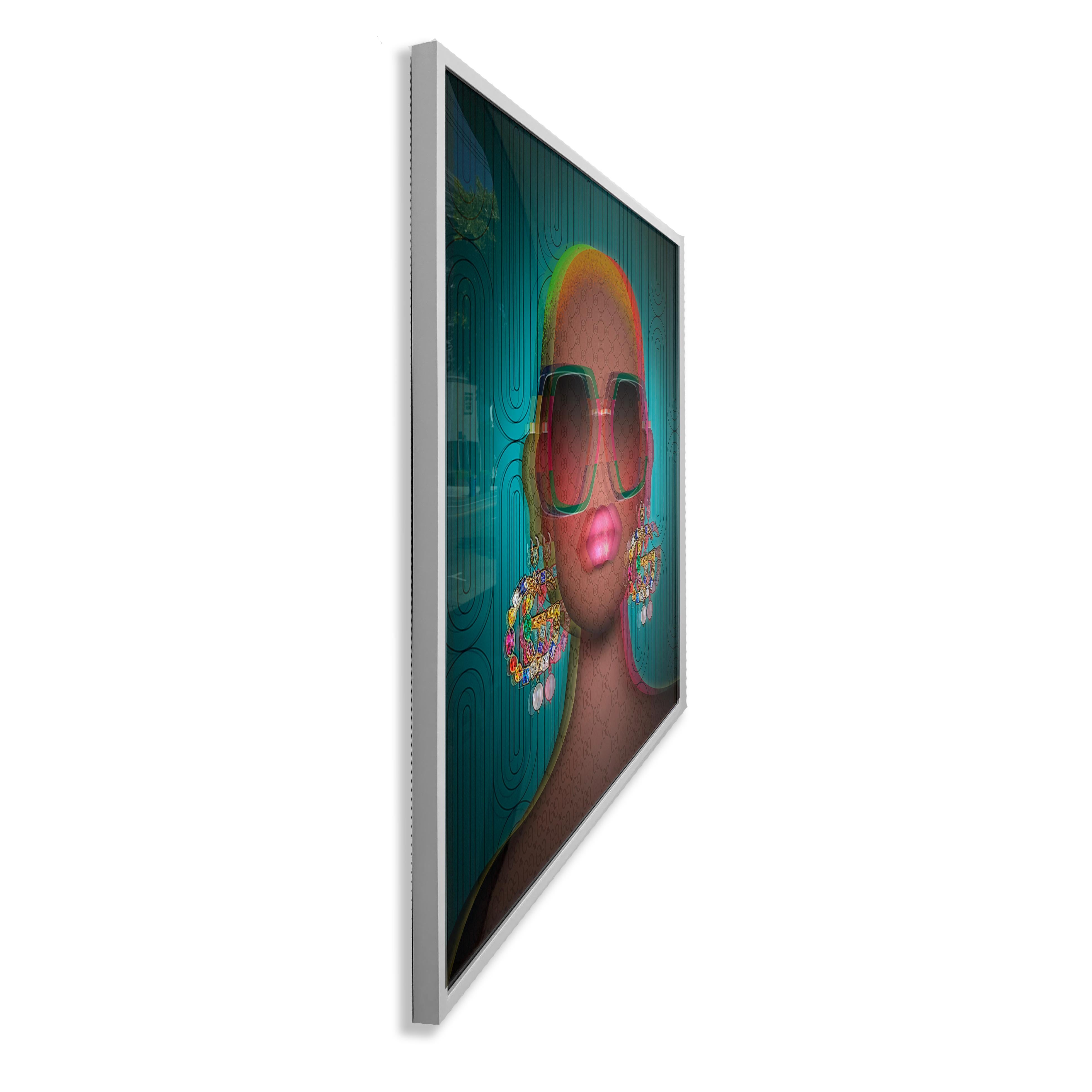 « Gucci Acid Trip » - Portrait Pop Art en techniques mixtes de Jon Pannier en vente 1