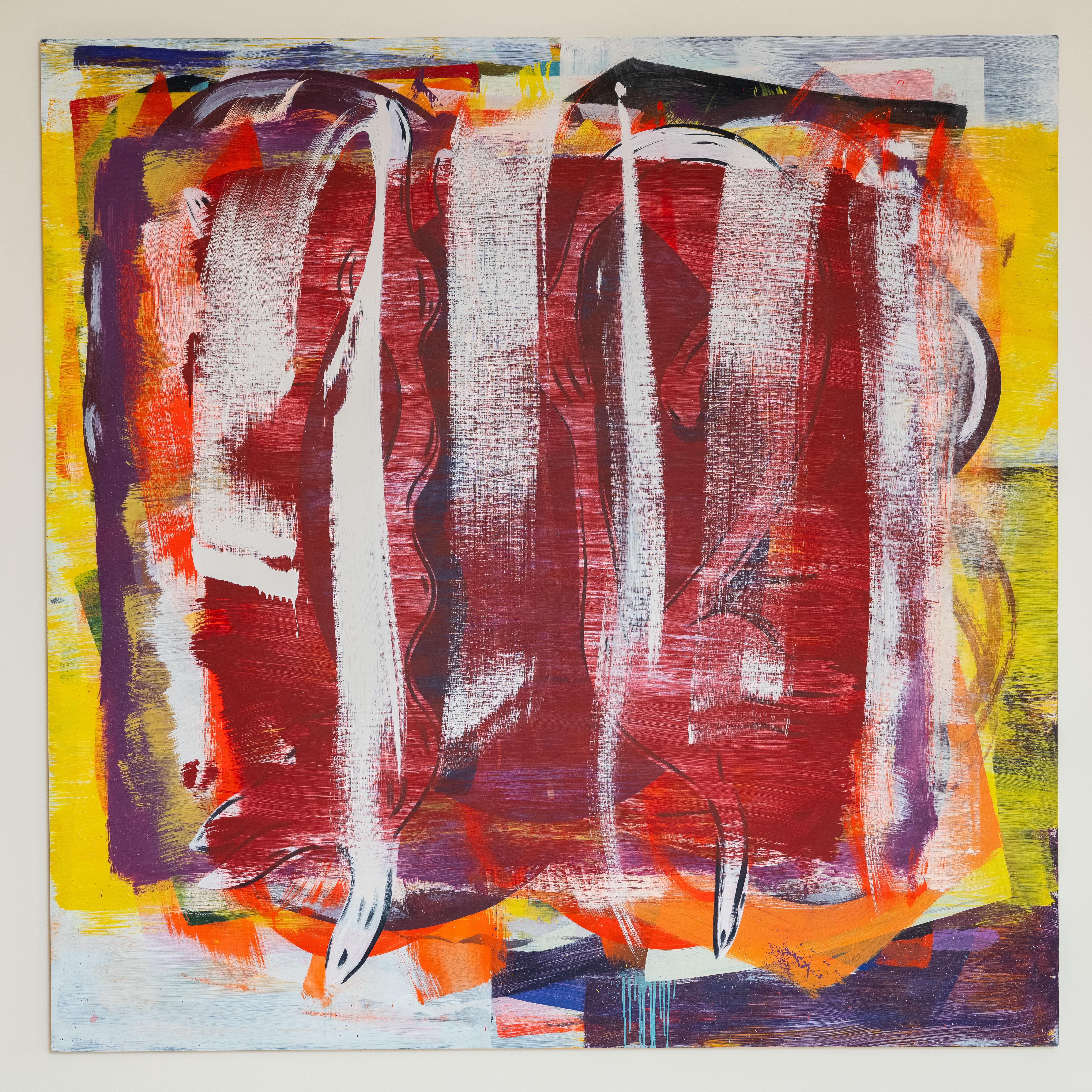 Abstract Painting Jon Pestoni - "Relapse" American 21st century oil on canvas