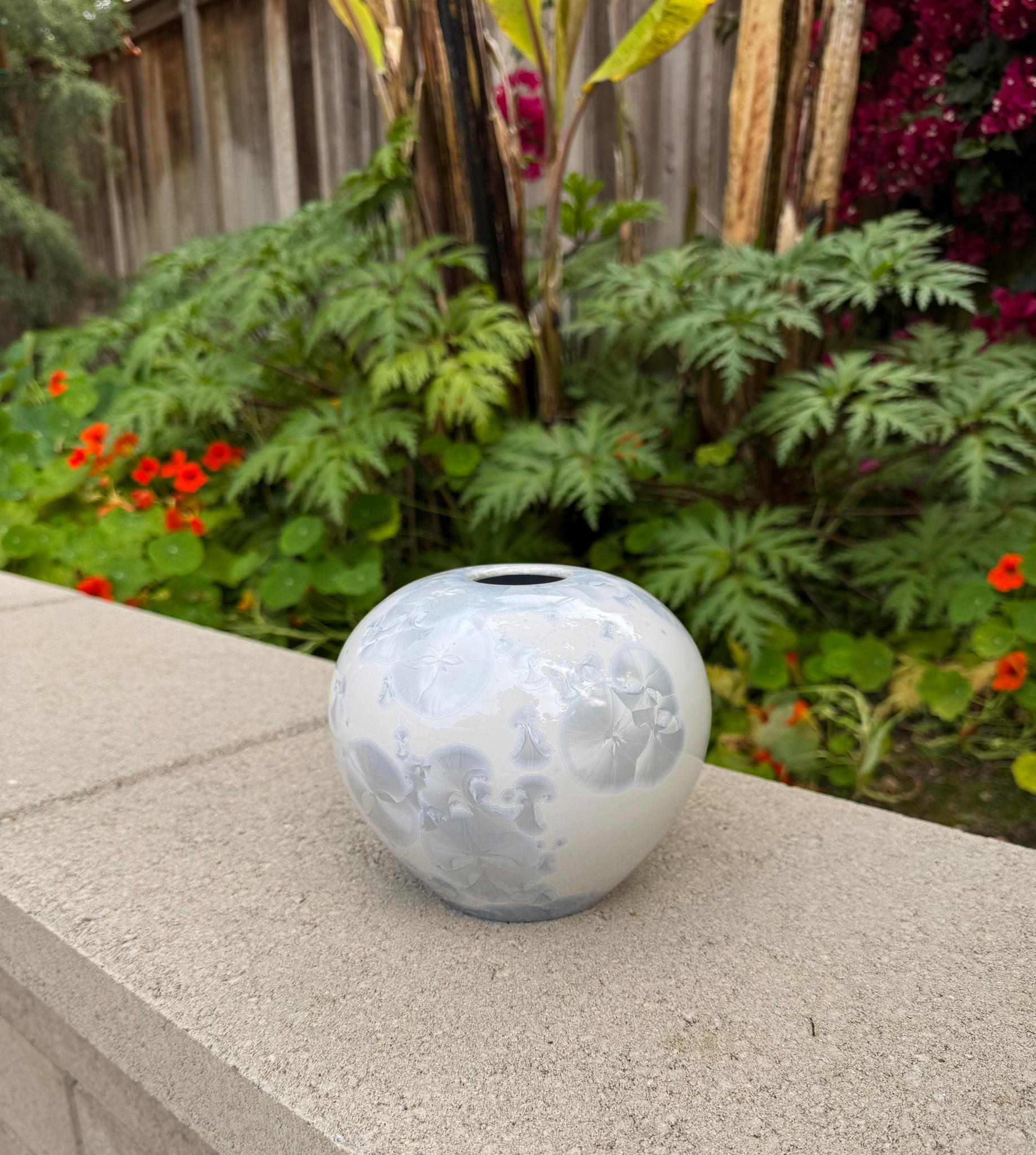 20th Century Jon Price Crystalline Glaze Ceramic Vase, California, circa 1985 For Sale