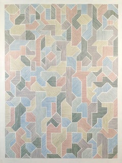 Città, Olio su tela, Pittura astratta con motivi geometrici