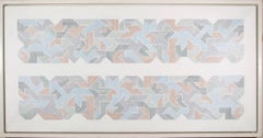 Denmark Hill Return - large abstract white painting, oil on canvas, geometric