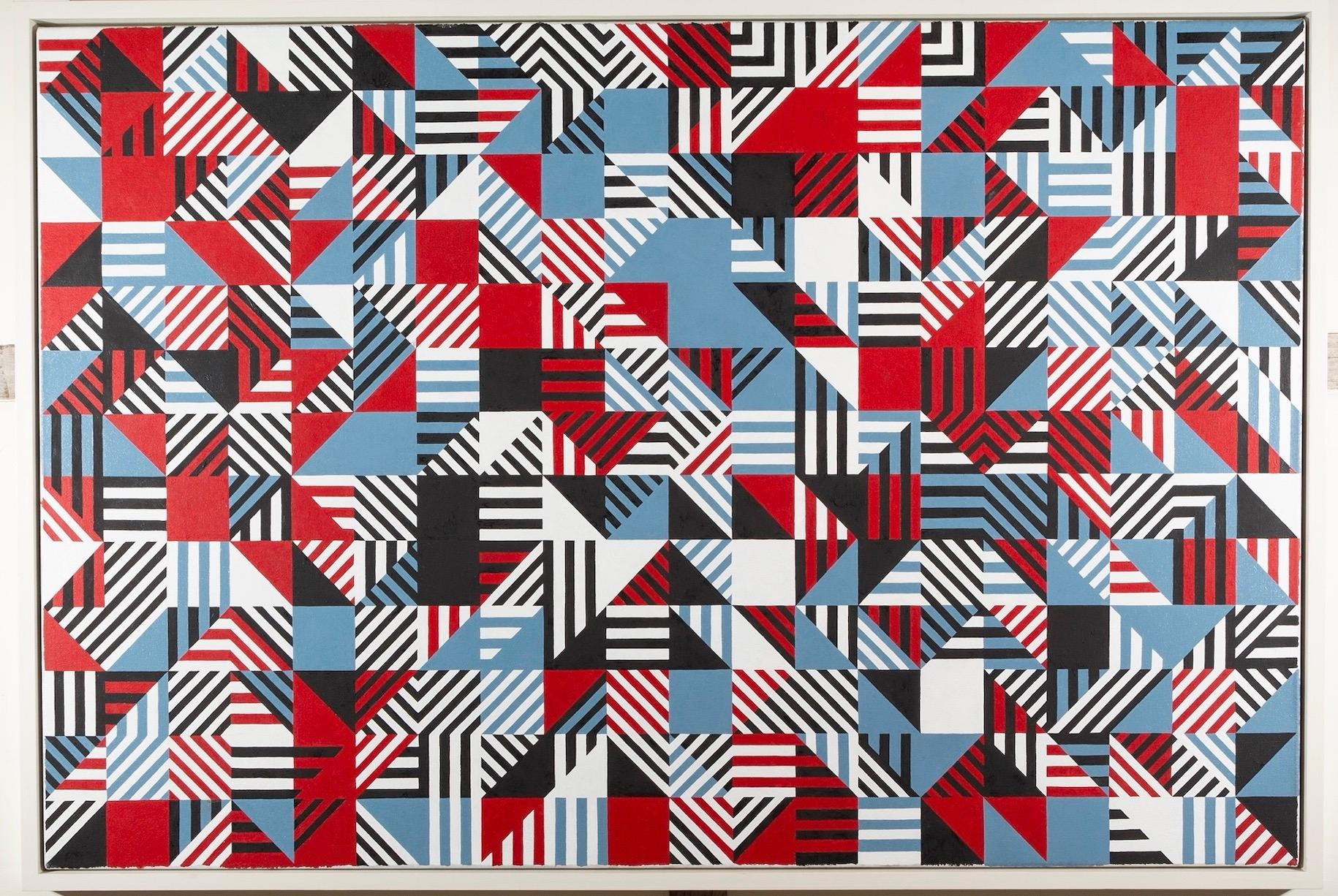 Senza titolo (Festival Hall), Olio su tela, Pittura geometrica astratta orizzontale in vendita 2
