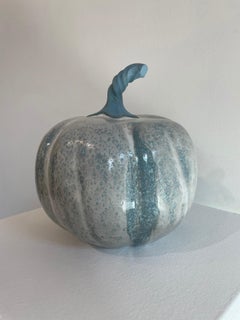 "Blue Moon," Abstract Ceramic Pumpkin