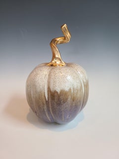 "Lavender Pumpkin, " Abstract Ceramic Pumpkin