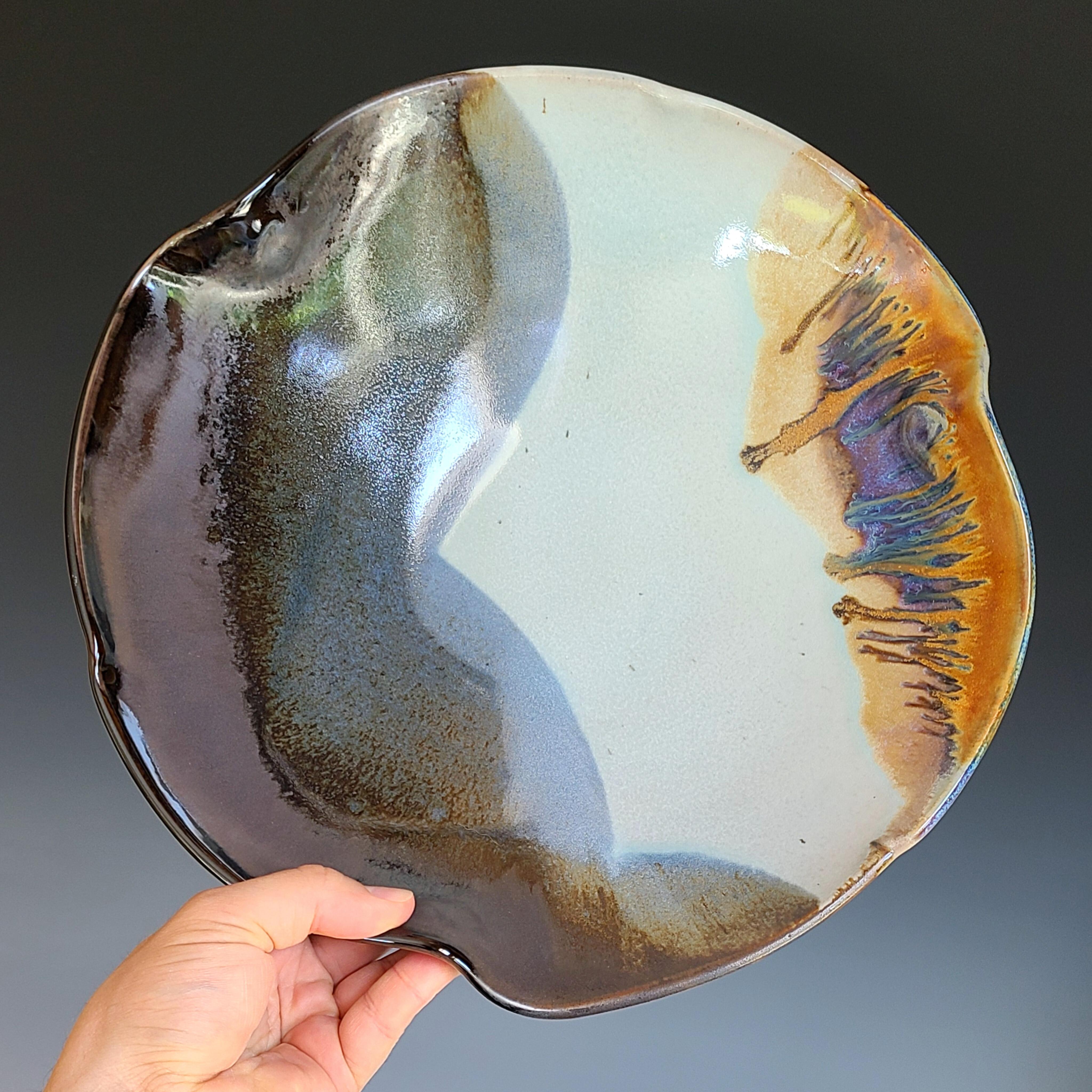 "Alpine View II" Porcelain Pedestal Bowl