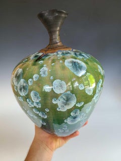 "Queen Amelia, " Abstract Crystalline Glaze, Porcelain Vase