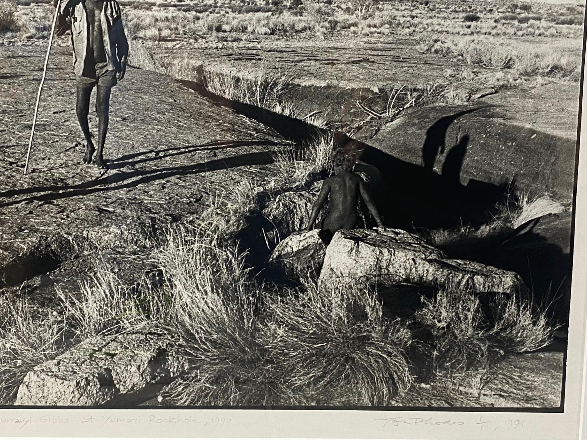 Late 20th Century Jon Rhodes Signed Limited Ed Australian Aboriginal Art Silver Gelatin Photograph For Sale
