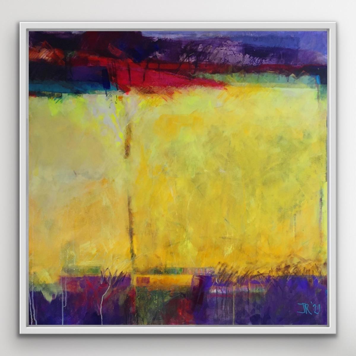 Burned Gold was the Colour, Abstract expressionist, Bright Bold Statement Art  - Brown Landscape Painting by Jon Rowland 
