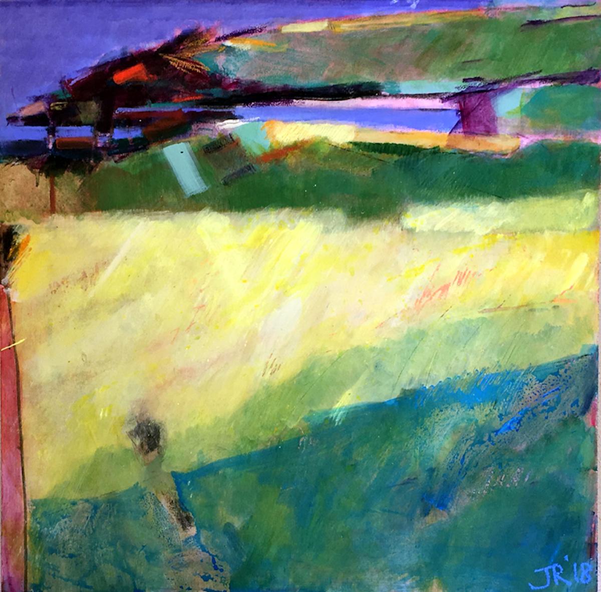 Kerrera #5 von Jon Rowland, Abstrakte expressionistische Kunst, Originalkunst, Schottland  (Grau), Landscape Painting, von Jon Rowland 