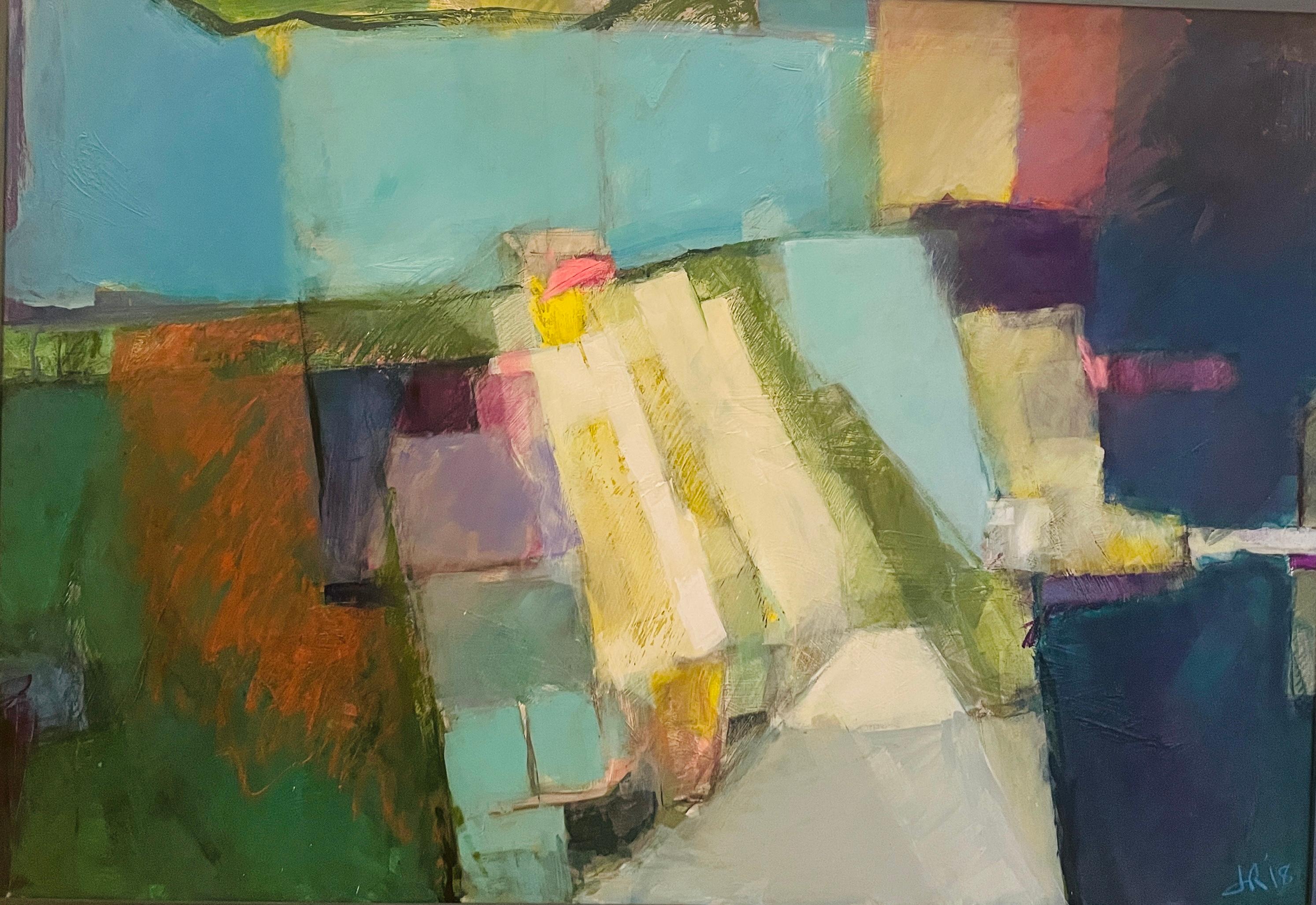 Landscape Painting di Jon Rowland  - Paxos - Unititled Green di Jon Rowland, originale, astratto, paesaggio