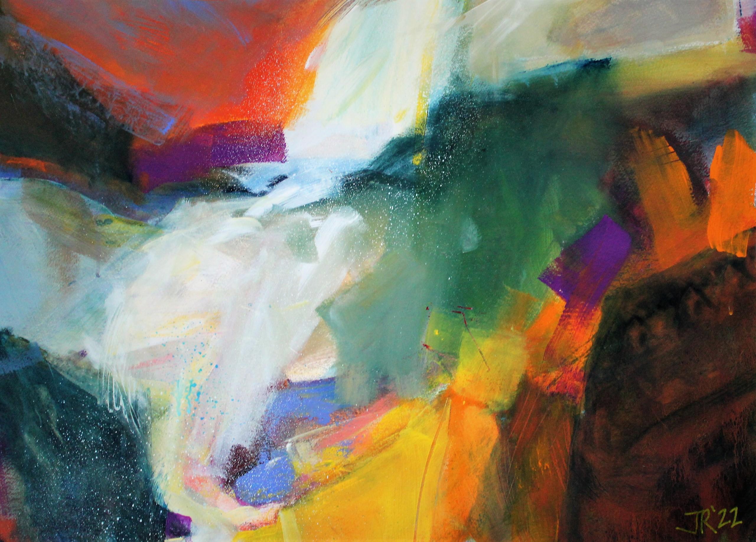 Jon Rowland  Abstract Painting – Widening the River, Deepening the Cleugh #1 von Jon Rowland, Abstrakt