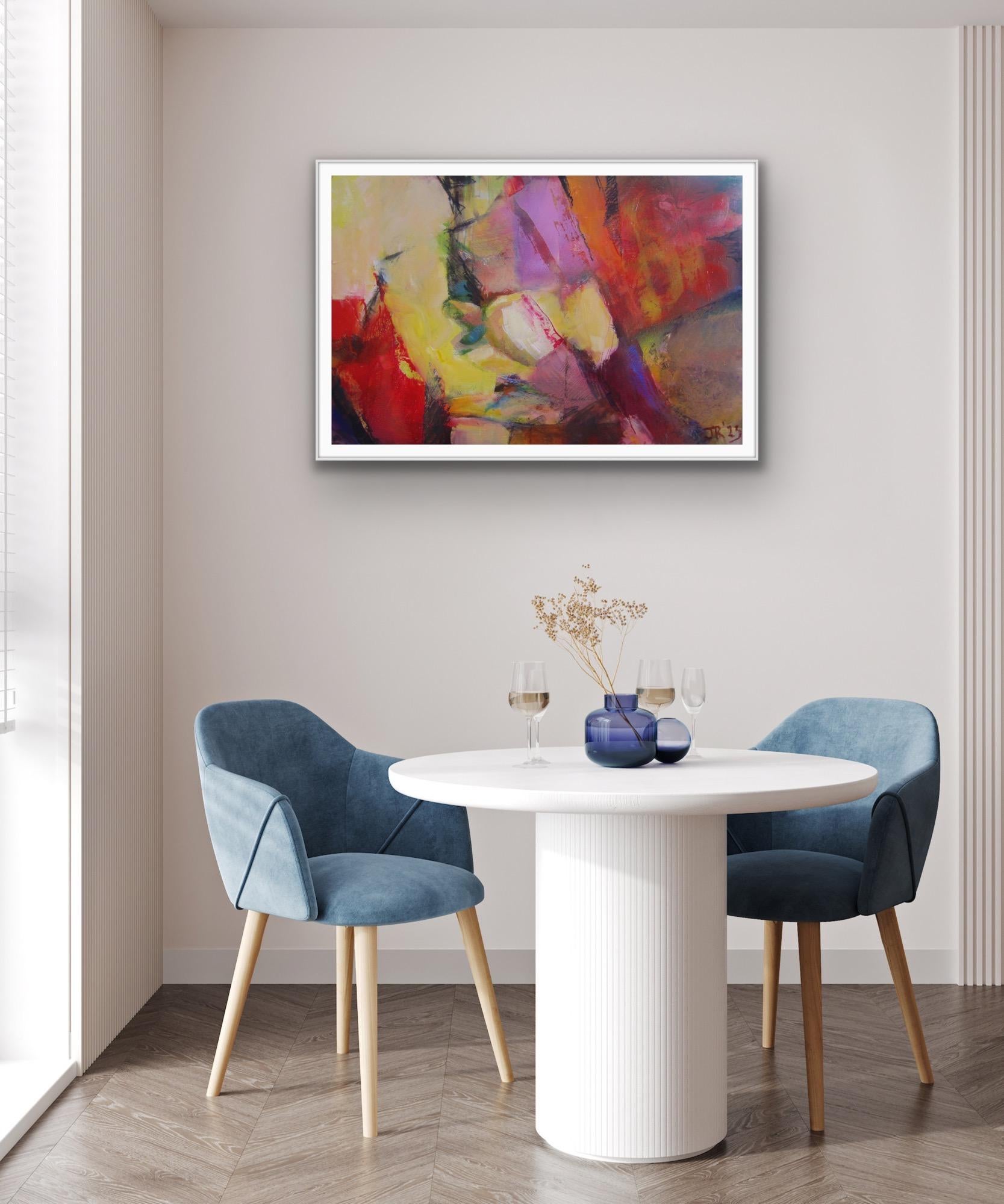 Jon Rowland
Hot Rocks
Original Abstract Painting
Acrylic Paint on Board)
Image Size: H 53cm x W 79cm
Sheet/Canvas Size: H 53cm x W 79cm x D 1cm
Framed Size: H 92cm x W 66cm x D 2cm
Sold in a White Frame

This is pure abstract. The coming together of