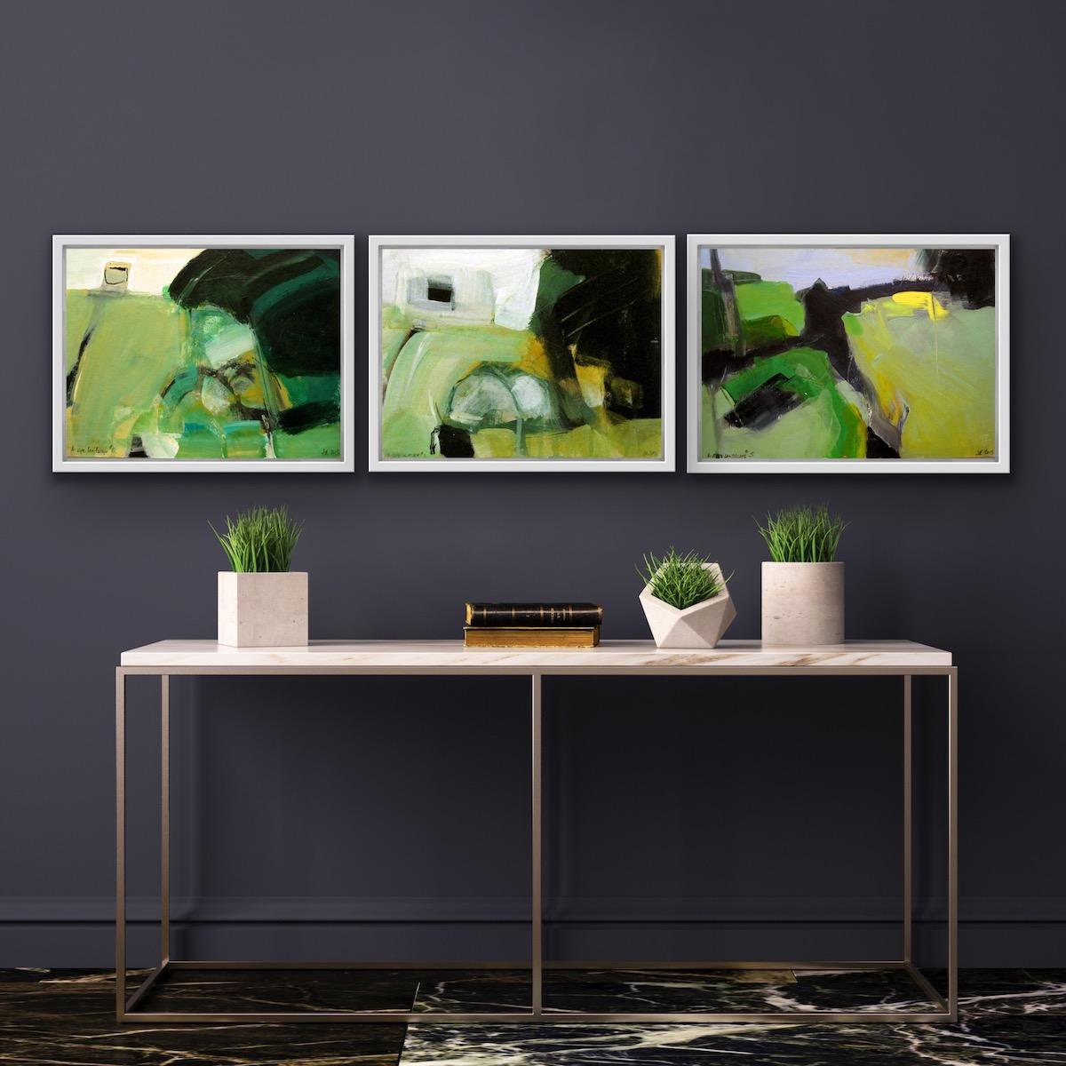 Un paisaje maduro #2, #5 y #6 Tríptico - Painting de Jon Rowland