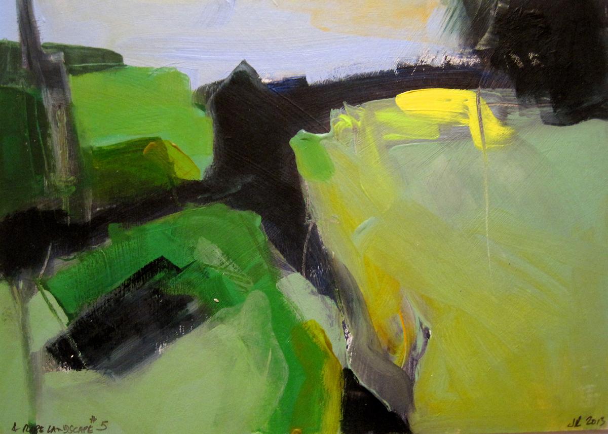 Jon Rowland. A Ripe Landscape #2,#5 and #6 – Spring in the south west of the UK. These are part of a series of small paintings done on site near the Otter River. It celebrates the fertility and sensual nature of the countryside there, the lush green