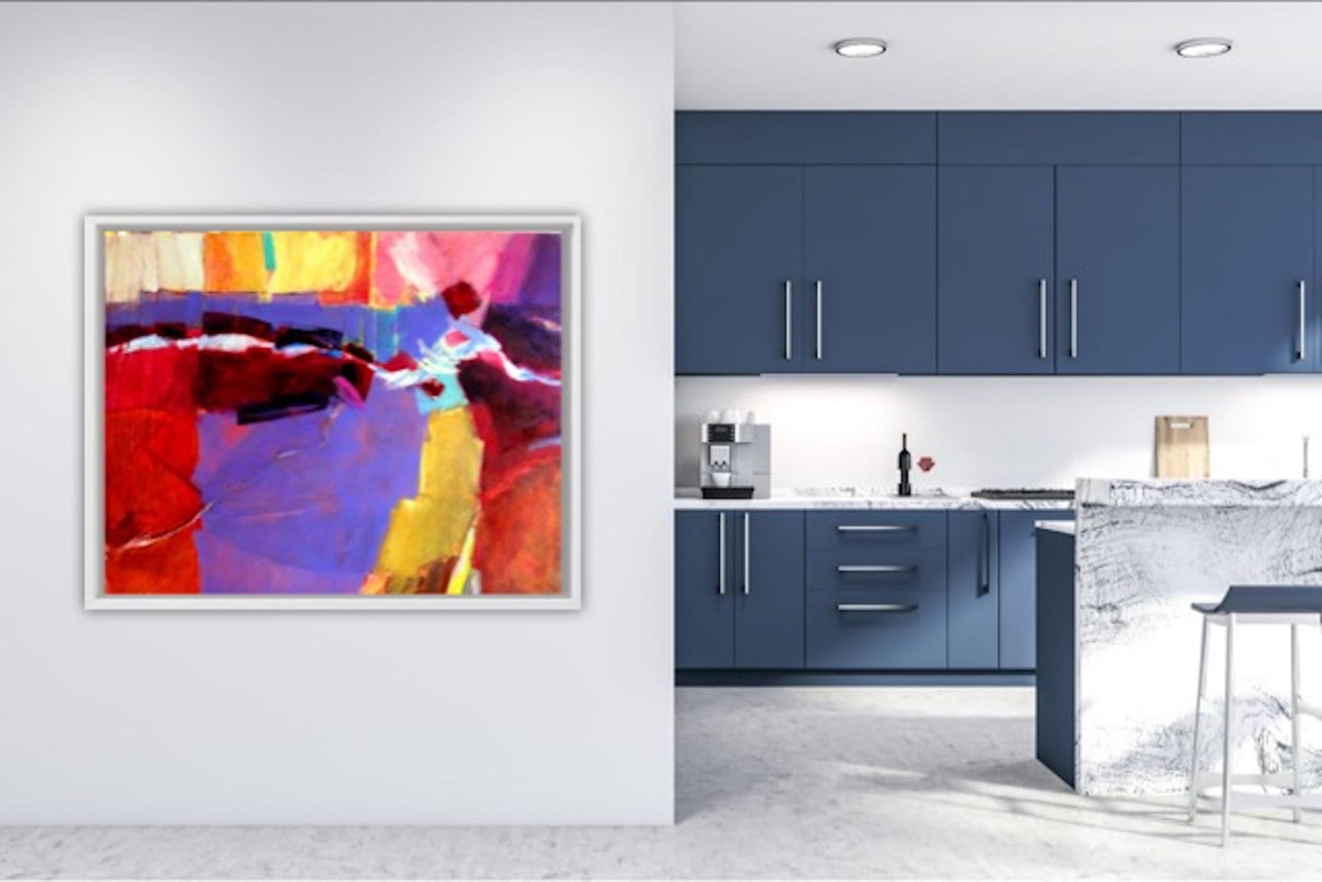 And a river flows through – #2, JON ROWLAND, Bright Art, Abstract Statement Art - Painting by Jon Rowland