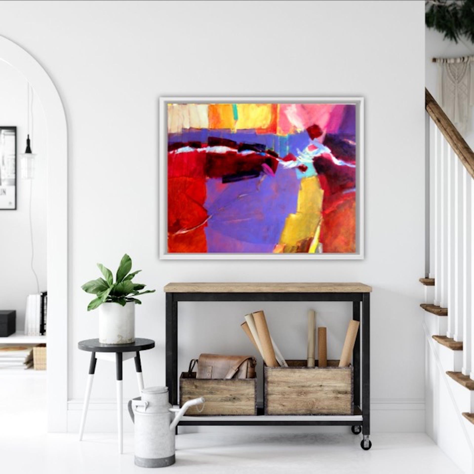 And a river flows through – #2, JON ROWLAND, Bright Art, Abstract Statement Art - Pink Abstract Painting by Jon Rowland