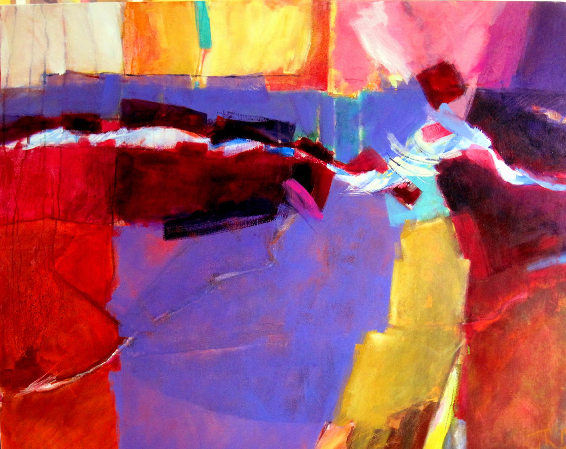 Abstract Painting Jon Rowland - Et une rivière traverse n° 2, JON ROWLAND, Art brillant, Art abstrait