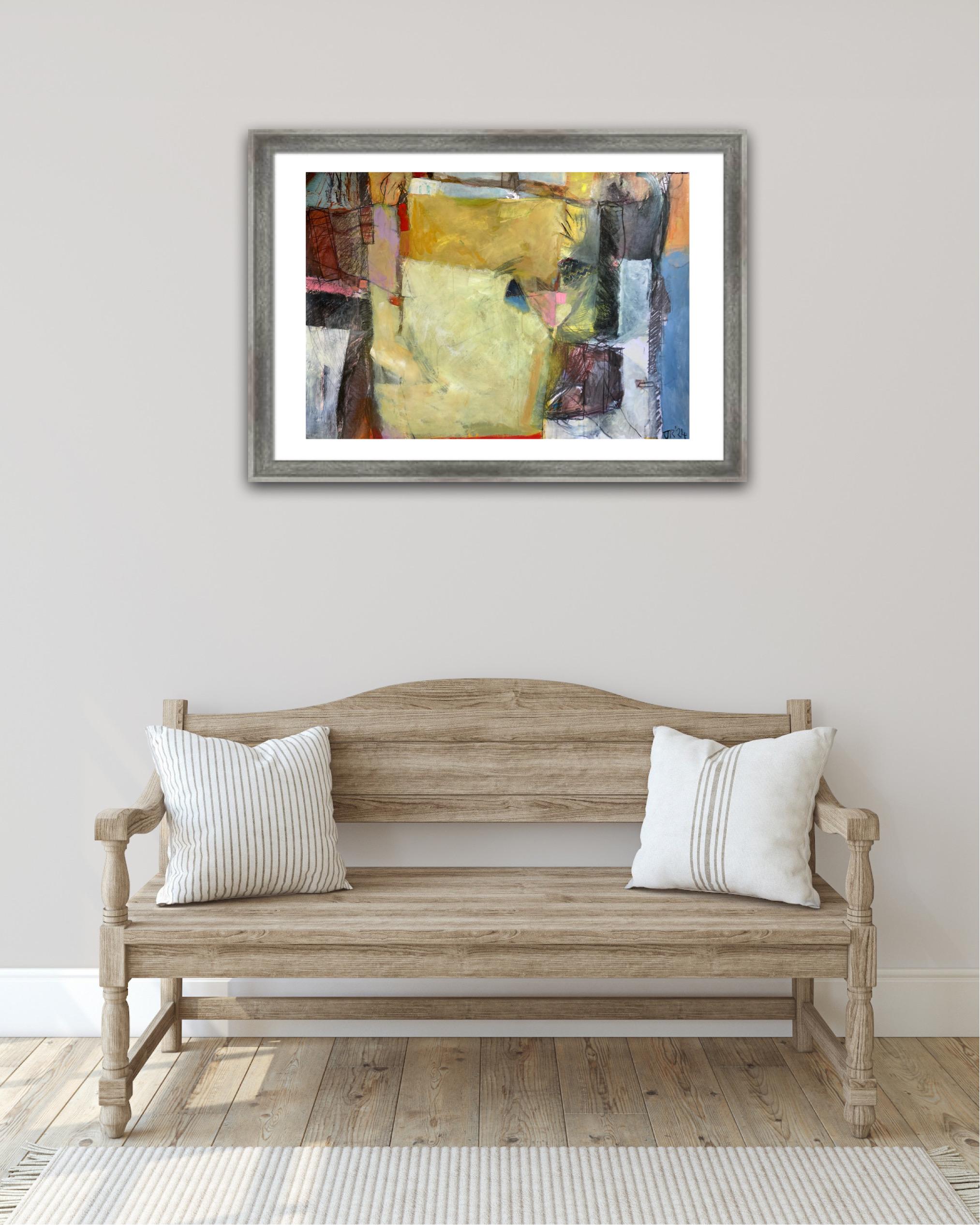 Avvicinamento alla calma, Pittura originale, Arte astratta, Tecnica mista, Colorato - Painting Astratto di Jon Rowland