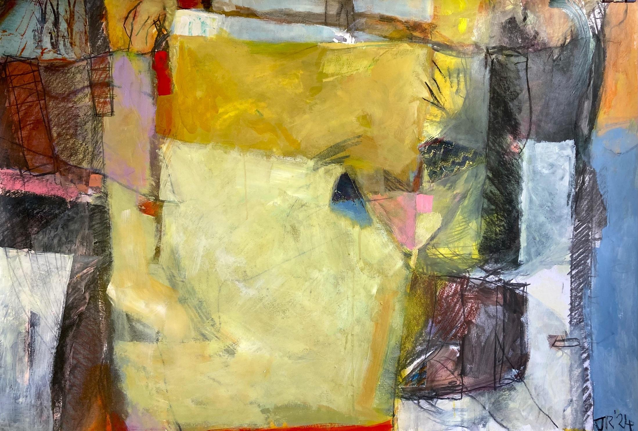 Acercándose a la calma, Pintura original, Arte abstracto, Técnica mixta, Colorido