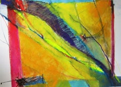 Breeze #2 mit pastellfarbenem, Acryl und Öl auf Papier, Gemälde von Jon Rowland