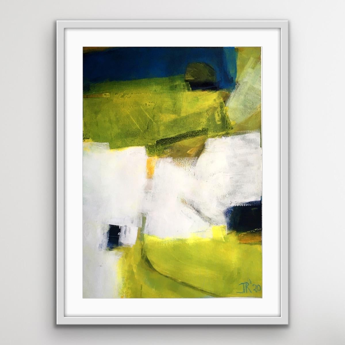 Causeway, Original Contemporary Abstract Painting, Green and Blue Painting For Sale 2