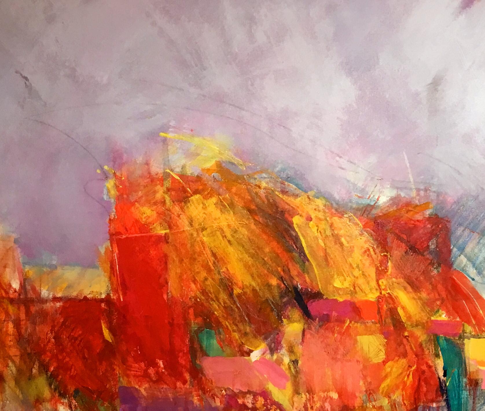 Dusk von Jon Rowland, abstrakter Expressionist, zeitgenössischer Maler, Landschaft  im Angebot 1